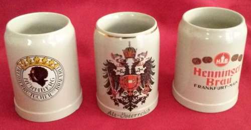 3 x Vintage ceramic German beer steins