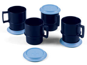 Tupperware Multi Mugs with coasters/covers (280ml x 4)