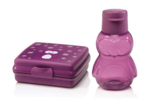 Tupperware Penguin or  Monkey lunch Set (lunch box & 350ml flip cap bottle)