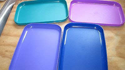 Tupperware Picnic Plates 4 AVAILABLE IN PURPLE OR LIGHT GUACAMOLE