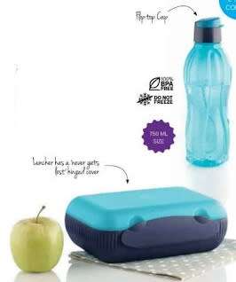 Tupperware Eco Bottle Set!!! 750ml & on the go luncher PINK, MANGO, BLUE
