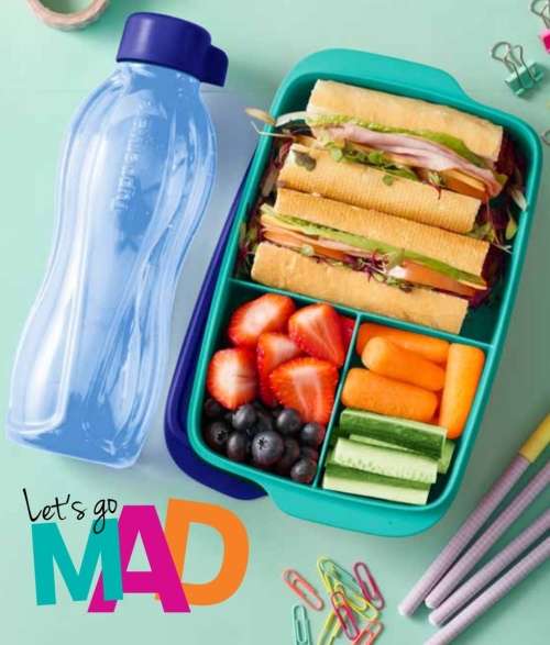 Tupperware cool divided lunch box 1L, PURPLE OR PEACH OR BLUE