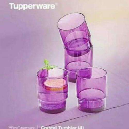 Tupperware STUNNING CRYSTAL Tumbler Set (200ml x 4) PURPLE OR CLEAR