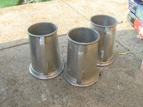 3 X Camel Pewter mugs