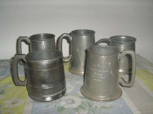 5 x Pewter Tankards See pictures