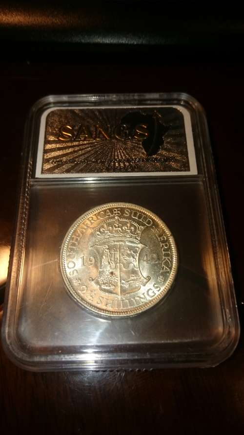 1942  2.5 SHILLINGS,SA Union,Sangs graded MS 62, R1750 in UNC