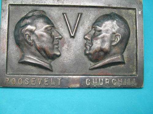 Churchill and Roosevelt Victory Plaque, C.1945
