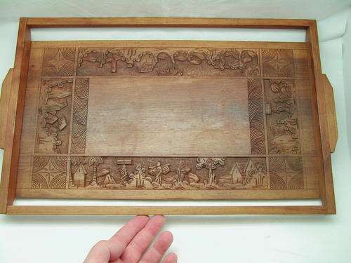 Hand Carved Wooden Tea Tray