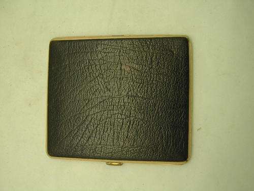 Cigarette Case, Leather, Gilded