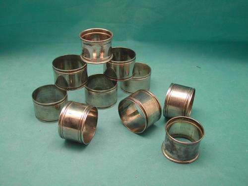 Ten Silver Plated Napkin Rings