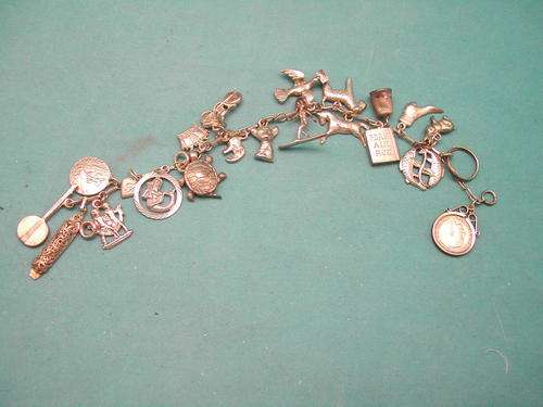 Sterling Silver Charm Bracelet with Charms