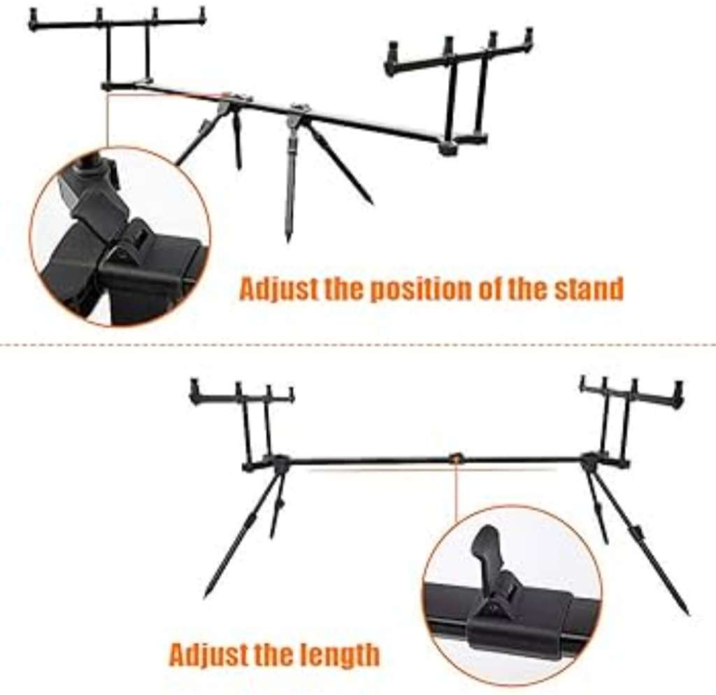 Pro Adjustable Carp Fishing 4-Rod Pod With Bag