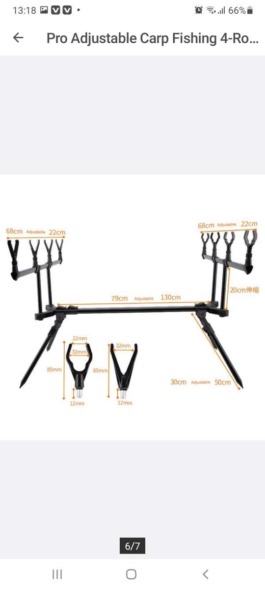 Pro Adjustable Carp Fishing 4-Rod Pod With Bag