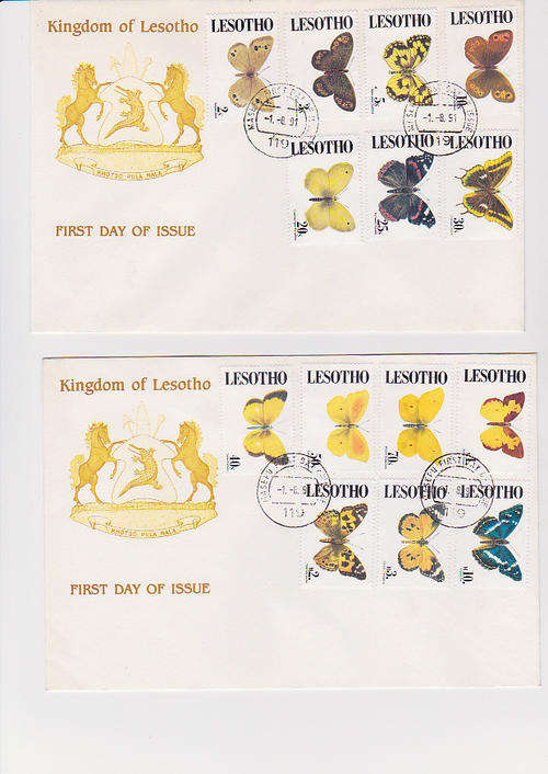 at last a rare lesotho cover. beautiful butterflies . maseru cancelation  1991 .