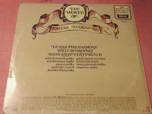 the world of johann straus vol 2-lp/vinyl 33 r.p.m.