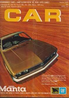 car magazine-jan 1972-100% in tact-see scan-vintage