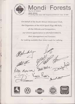 south african motor sport club presents-ngk 400 rally 27/28 july 1990-100% in tact-see scans-rare