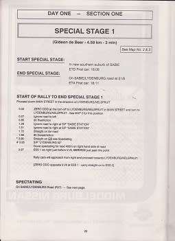 south african motor sport club presents-ngk 400 rally 27/28 july 1990-100% in tact-see scans-rare