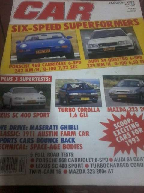CAR MAGAZINE-JAN 1993- GOOD CONDITION