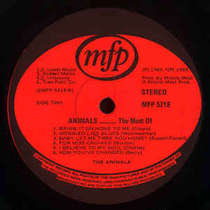 Animals*  The Most Of Label: Music For Pleasure  MFP 5218 Series: The Most O-Format: Vinyl, LP
