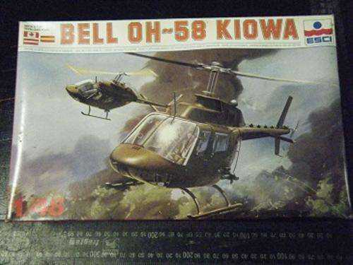 BELL OH-58 KIOWA CHOPPER-BY ESCI-1/48 SCALE-PARTS ARE ALL SEALED-BOX HAS SOME WEAR