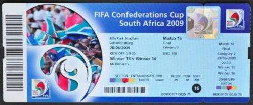 FIFA Confederations Cup South Africa 2009 Finals Ticket - Unused