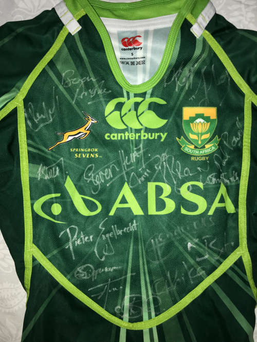 Signed 2012 Springbok 7's Jersey
