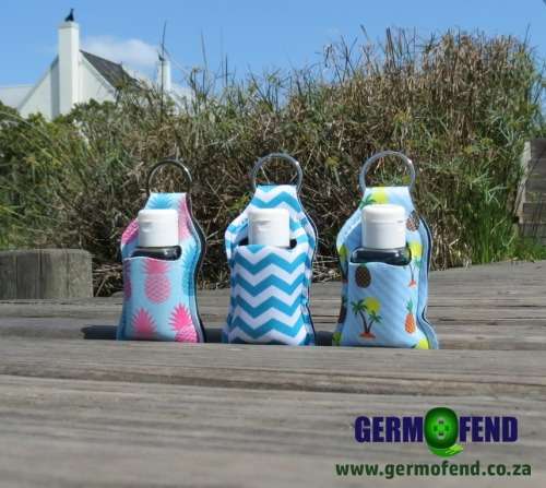 Germofend Keyring Sanitizer and Toiletry Holder Triple Pack - Sun and Sea