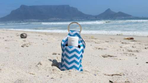 Germofend Keyring Sanitizer and Toiletry Holder Triple Pack - Sun and Sea