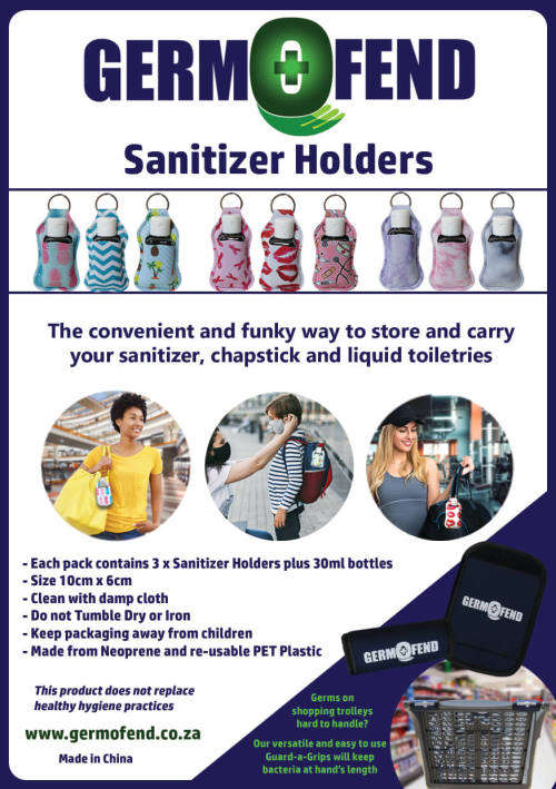 Germofend Keyring Sanitizer and Toiletry Holder - Hot Lips