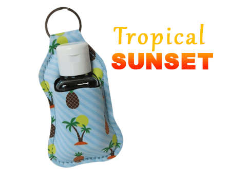 Germofend Keyring Sanitizer and Toiletry Holder Triple Pack - Sun and Sea