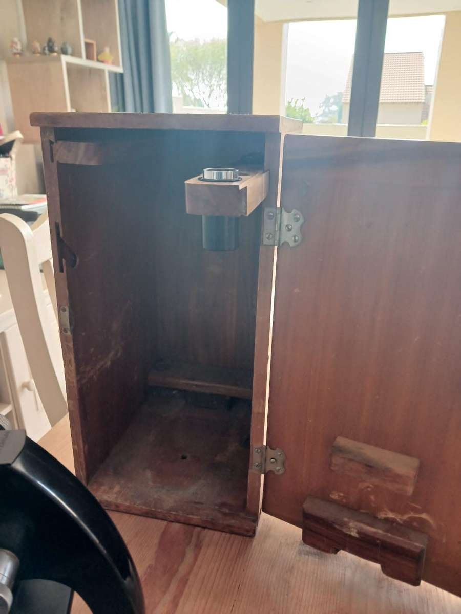 Vintage Bausch and Lomb AL40 Optical Co. Microscope US Pat 2,093,611 in wooden case