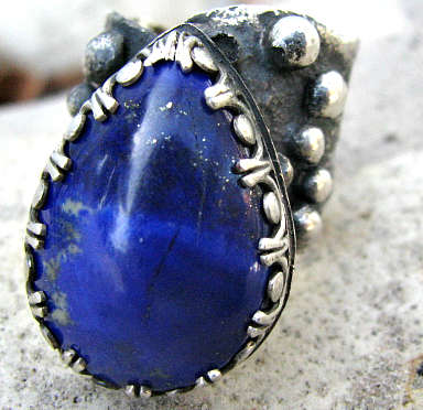 Sterling silver Lapis ring handmade