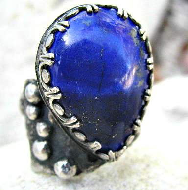Sterling silver Lapis ring handmade