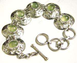 NEW STERLING SILVER PREHNITE BRACELET