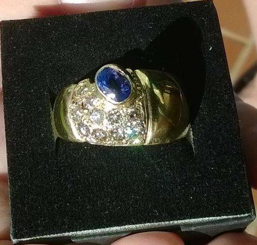 SUPERB DESIGNER DIAMOND AND TANZANITE RING !!
