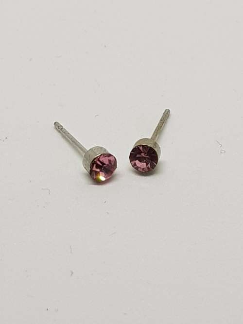 Pink stud earrings