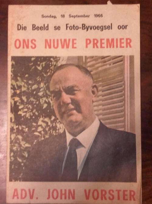 1966 Beeld Supplement on BJ Vorster becoming Prime Minister.