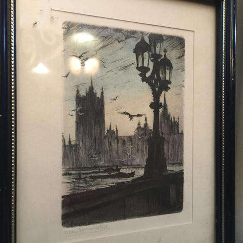 An Original Etching by M. Verdier - Westminster, London