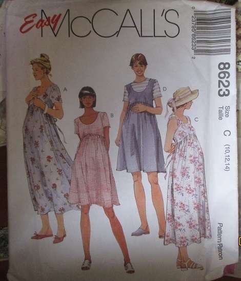 McCALLS PATTERN 8623 SIZE 10-14 MATERNITY PATTERN