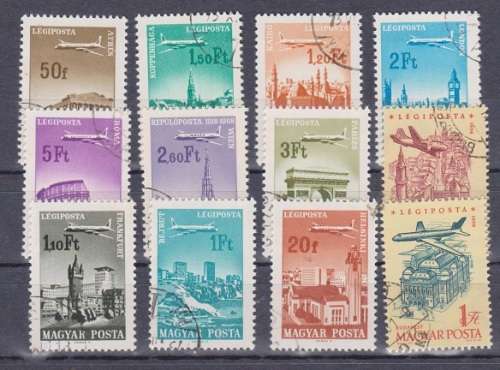 THEMATIC AIRCRAFT HUNGARY IN ZIP LOCK BAG. BID PER STAMP TO TAKE ALL.