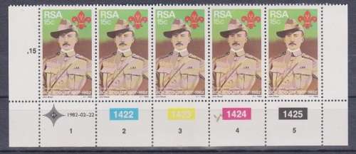 RSA 1982 75TH ANNIV. OF BOY SCOUTS CONTROL STRIP SACC 508 CV R5