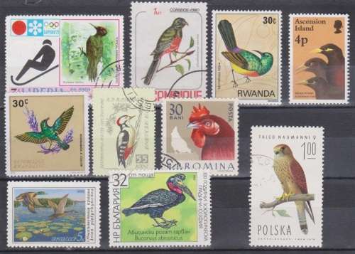 THEMATIC BIRDS. BID PER STAMP TO TAKE ALL. CARD EXCLUDED.
