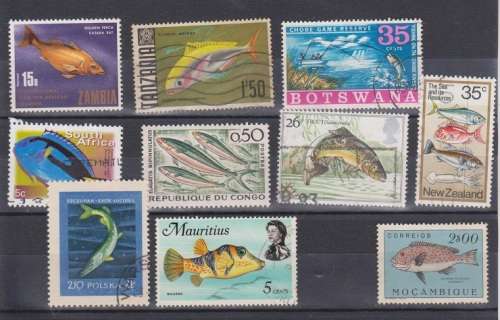 THEMATIC FISH SELECTION BID PER STAMP TO TAKE ALL CARD EXCLUDED