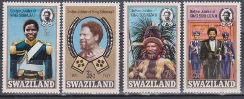 SWAZILAND 1971 The 50th Anniversary of Accession of King Sobhuza II  UMM SET