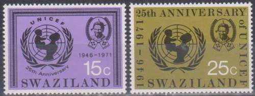 SWAZILAND 1972 The 25th Anniversary of UNICEF UMM SET
