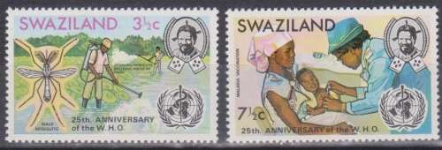 SWAZILAND 1973 The 25th Anniversary of W.H.O. UMM SET