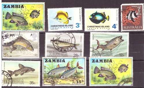 THEMATIC FISH SELECTION BID PER STAMP TO TAKE ALL CARD EXCLUDED
