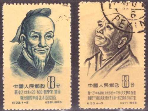 CHINA  1955 -1956 Scientists of Ancient China USED PART SET