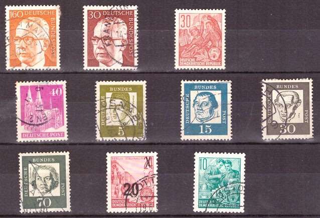 GERMANY SELECTION BID PER STAMP TO TAKE ALL CARD EXCLUDED